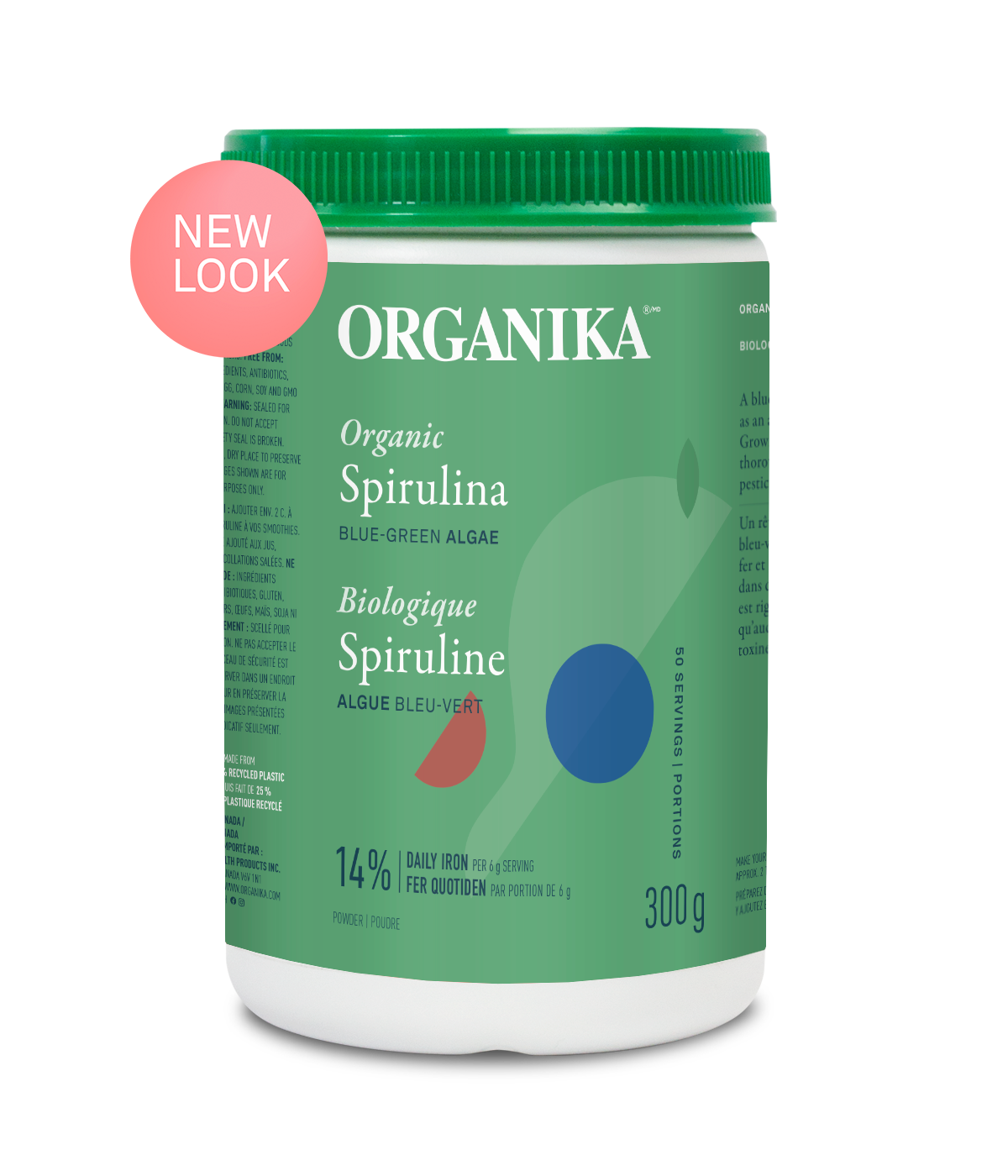 Organic spirulina powder